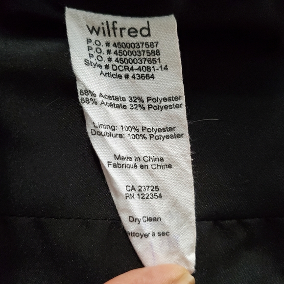 WILFRED | Equis Cropped Collarless Blazer in Black from Aritzia (Size 4) - Picture 9 of 9